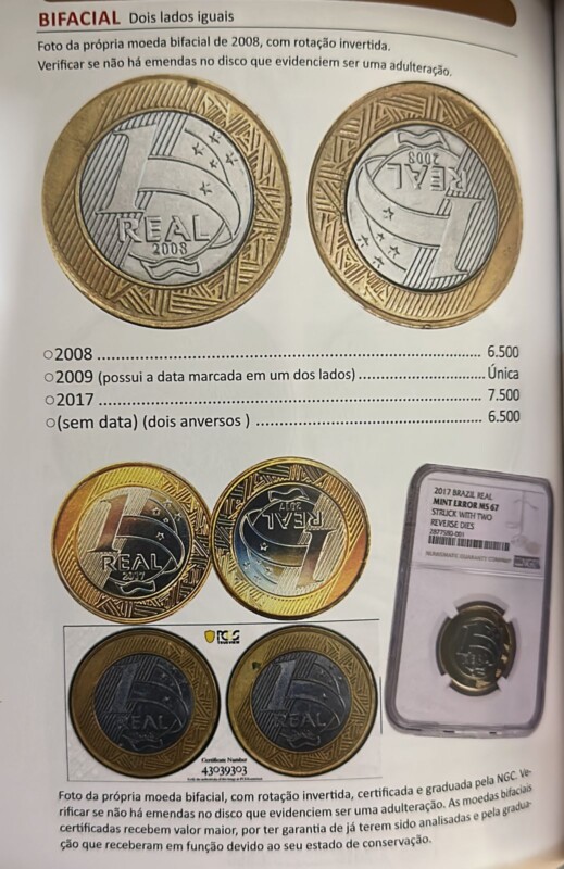 moedas raras bifaciais. 