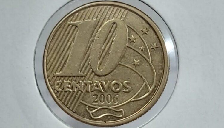 Exemplo de moeda de 10 centavos de 2006. Imagem: Reprodução.