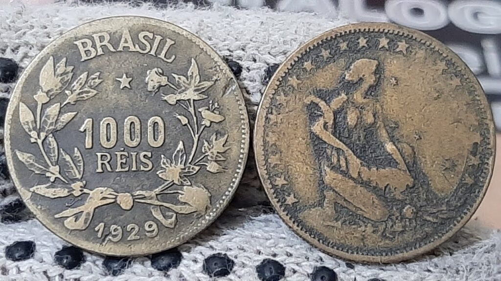 Moeda de 1000 réis do ano de 1929. Imagem: Reprodução