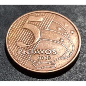 Exemplo de moeda de 5 centavos de 2000. Imagem: Reprodução.