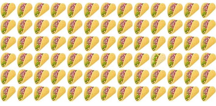 Quebra cabeça: Encontre o taco diferente em menos de 20 segundos