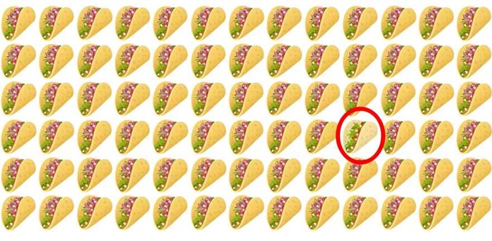 Quebra cabeça: Encontre o taco diferente em menos de 20 segundos