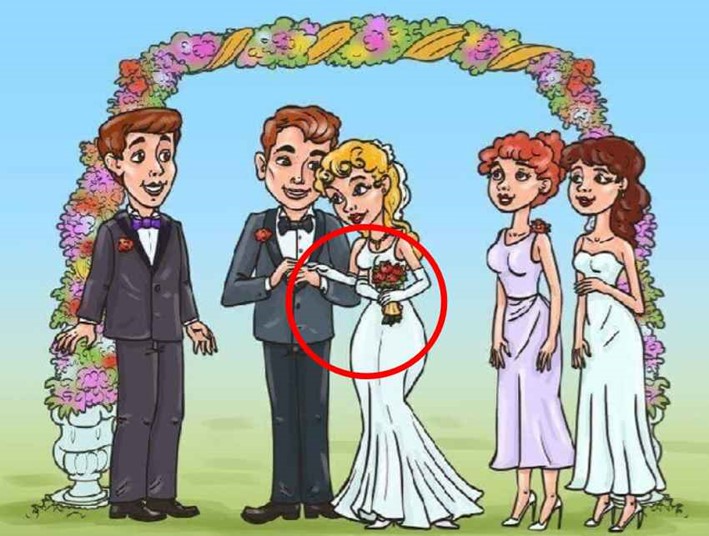 Encontre o alienígena no casamento em menos de 5 segundos!