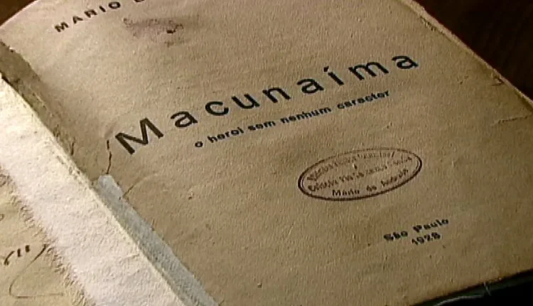 Contracapa do livro Macunaíma, marco da 1ª fase do Modernismo no Brasil. Reprodução/EPTV