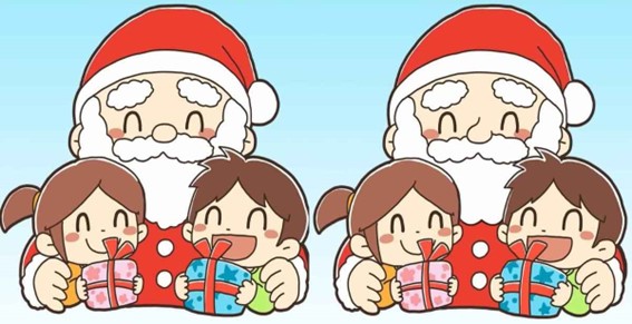 Teste de atenção: encontre 3 diferenças em menos de 30 segundos na imagem do papai Noel!