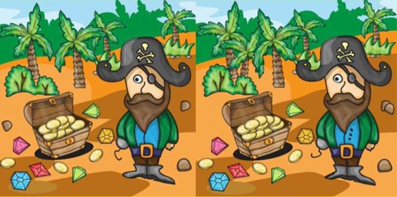 Jogo dos 10 erros: Encontre as diferenças na imagem do pirata em menos de 30 segundos