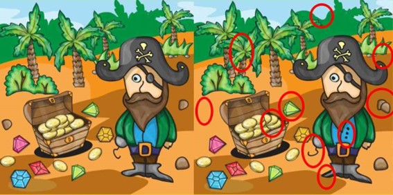 Jogo dos 10 erros: Encontre as diferenças na imagem do pirata em menos de 30 segundos