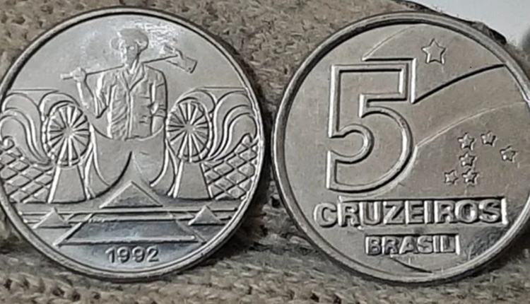 Estas moedas de 5 cruzeiros já valem R$ 100,00