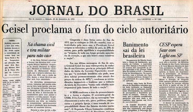 Textos de jornal contêm o discurso jornalístico. Imagem: Memorial da Democracia/ Reprodução