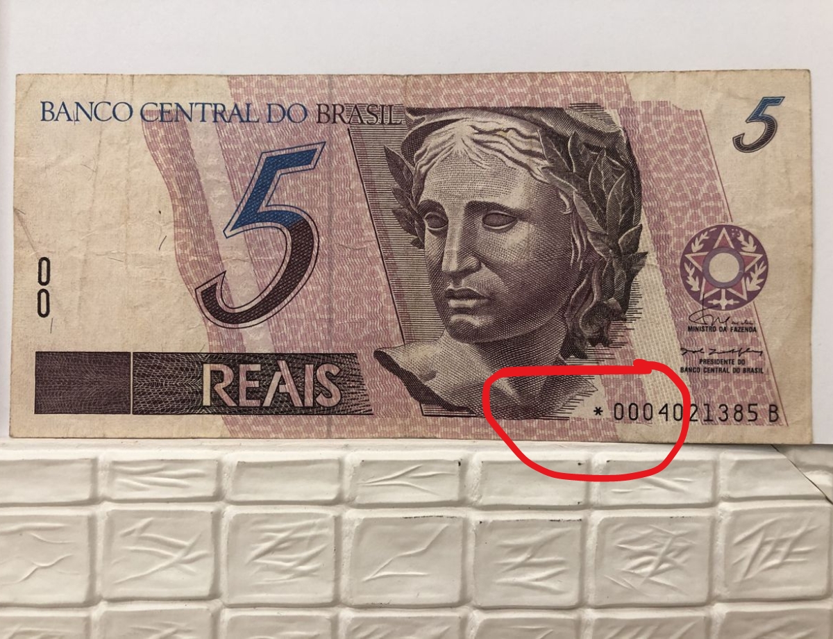 Detalhe ÚNICO na numeração das notas de 5 reais pode render extra de R$ 400; confira