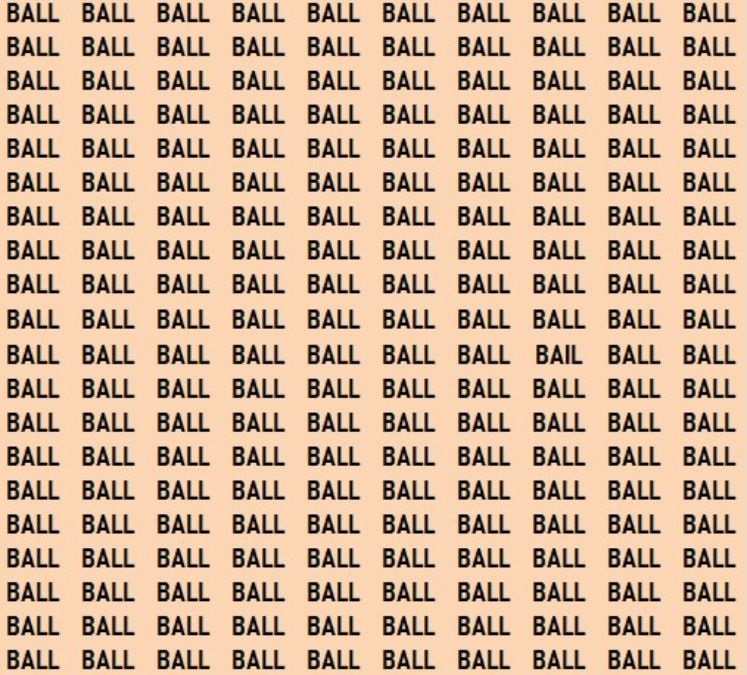 Encontre a palavra Bail neste desafio visual.