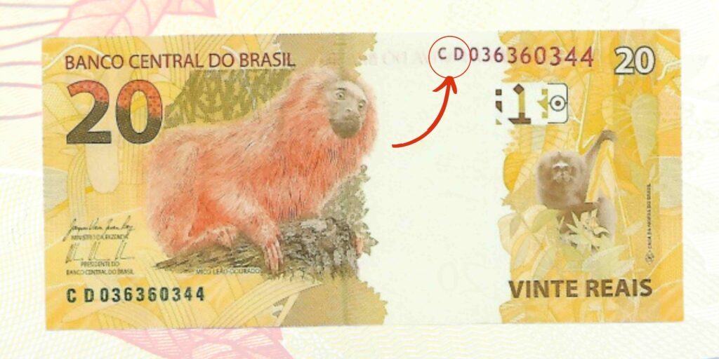 nota de 20 reais RARA