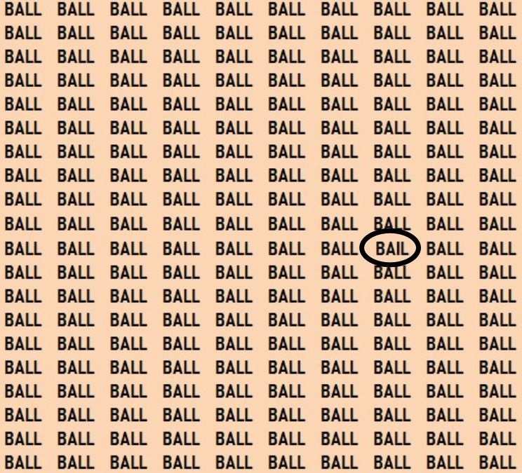 Resposta de onde está a palavra 'Bail'.