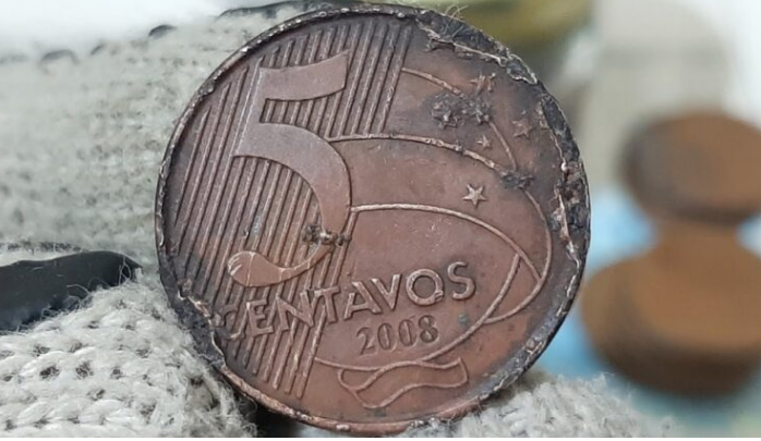 Moeda de 5 centavos 2008.