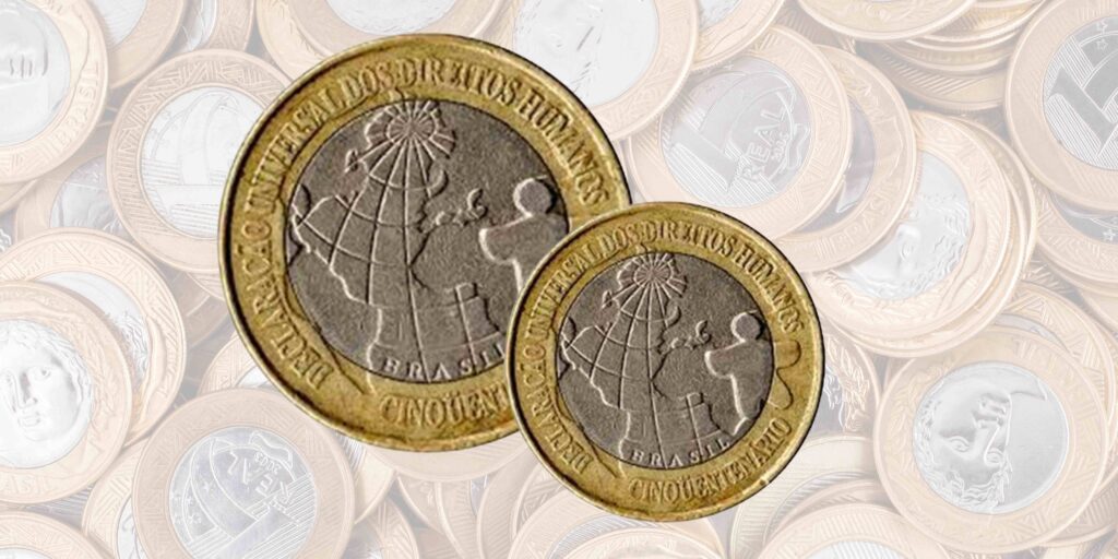 moeda de 1 real comemorativa
