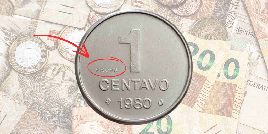 moeda de 1 centavo de 1980