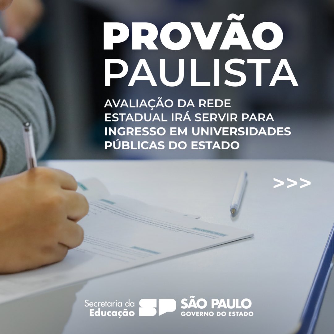 O Provão Paulista é um vestibular seriado promovido pelo governo de São Paulo para democratizar o acesso à educação. Imagem: Reprodução