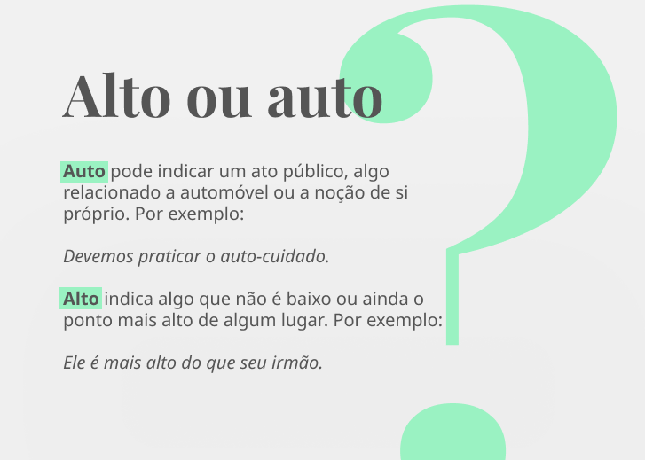 "Auto" ou "alto"? Qual a forma correta de escrever?