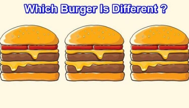 Encontre o hambúrguer diferente.