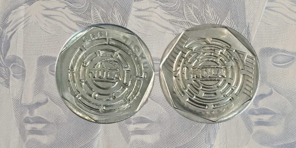 moeda de 25 centavos de 1995 "NULA"