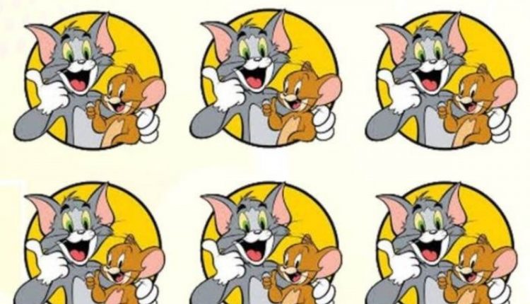 Encontre o adesivo do Tom e Jerry diferente.