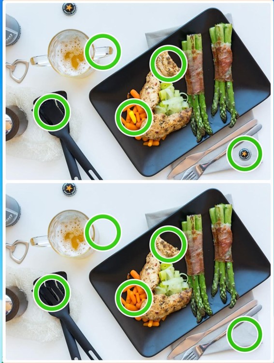 Resultado do Jogo das diferenças do sushi