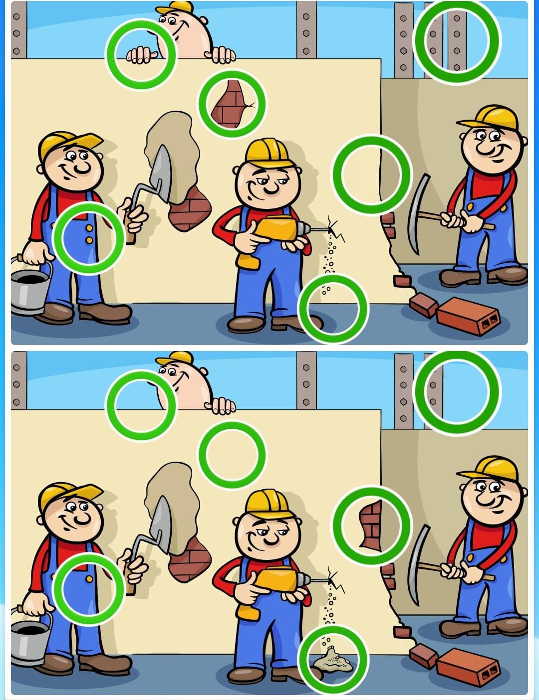 Resultado do Jogo dos seis erros da construção