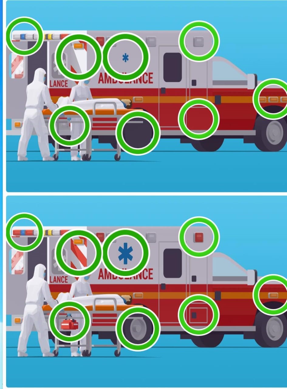 Resultado do Jogo dos oito erros da ambulância