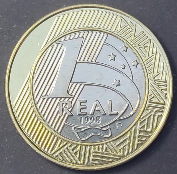 Moedas 1 real 1998 letra P