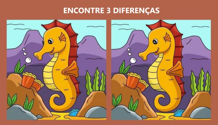 Desafio Visual: encontre 3 diferenças entre os cavalos-marinhos em 15 segundos