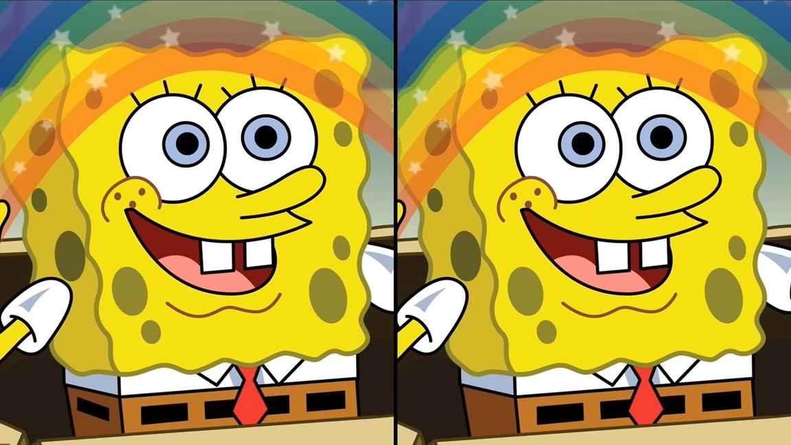 Jogo do erro: encontre a diferença na imagem do Bob Esponja. Fonte: Jagran Josh.