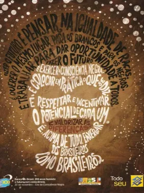 A poesia concreta foi utilizada para auxiliar na construção de sentidos do anúncio publicitário (Imagem: Português.com / Reprodução).