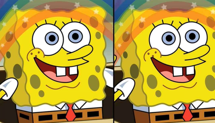 Jogo do erro: encontre a diferença na imagem do Bob Esponja. Fonte: Jagran Josh.