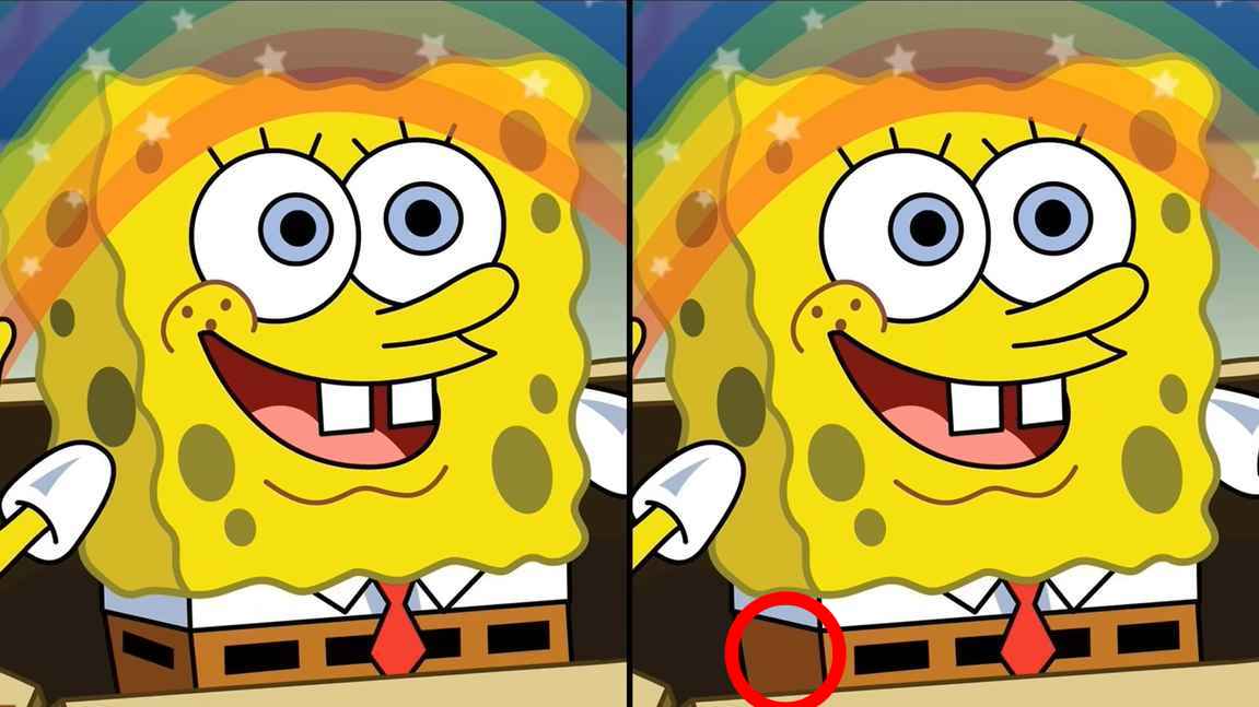 Resposta de onde está a diferença no desafio do bob esponja. Fonte: Jagran Josh.