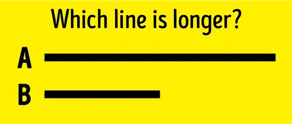 Teste de QI - descubra qual linha e mais longa. Fonte: Jagran Josh.