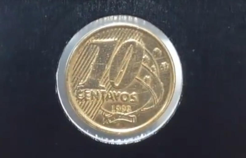 Moeda 10 centavos estrela dupla