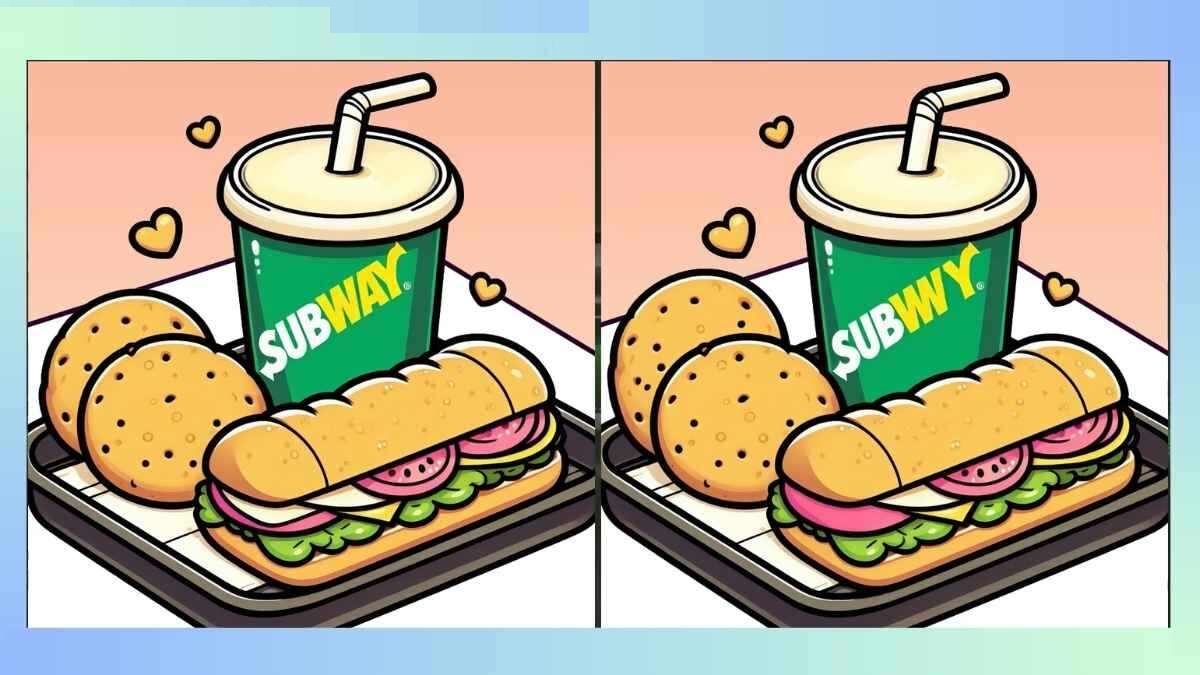 Desafio Visual: encontre 3 diferenças no lanche Subway