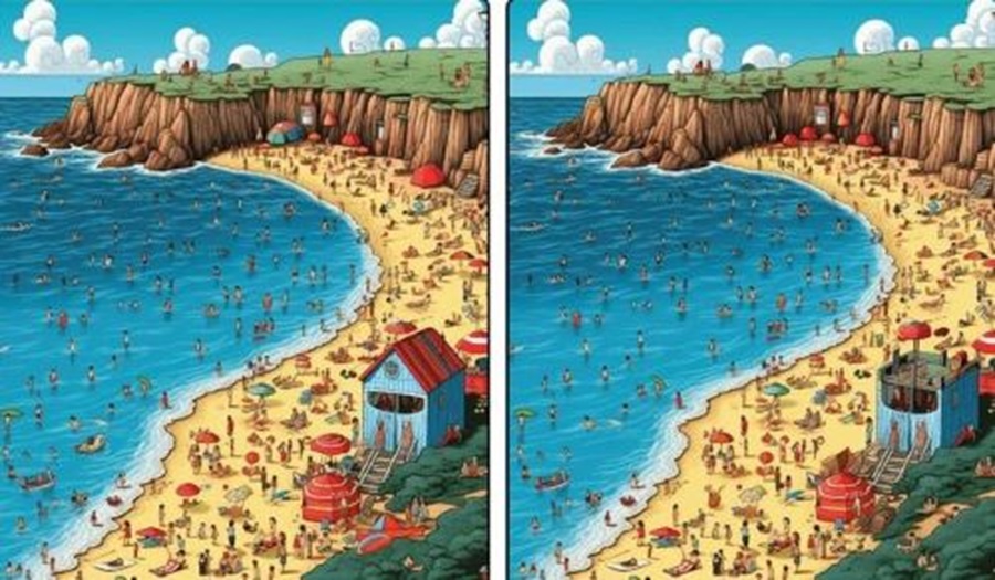 Desafio Visual: será que você encontrar as 7 diferenças na imagem da praia?