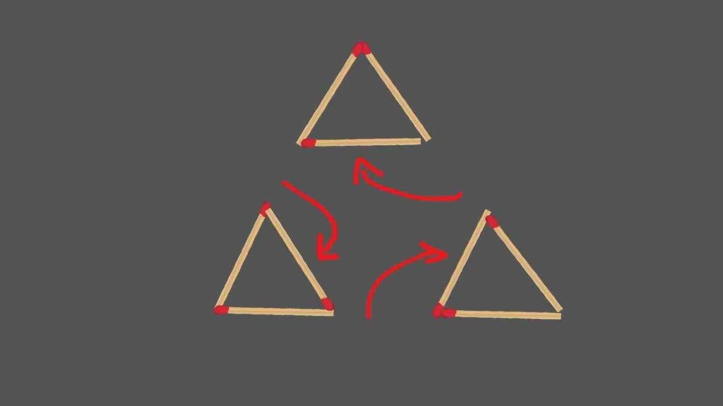 Teste de QI: forme 3 triângulos movendo somente 3 palitos