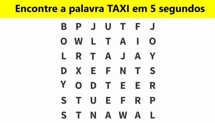 Teste Visual: será que você consegue encontrar a palavra taxi em 5 segundos?