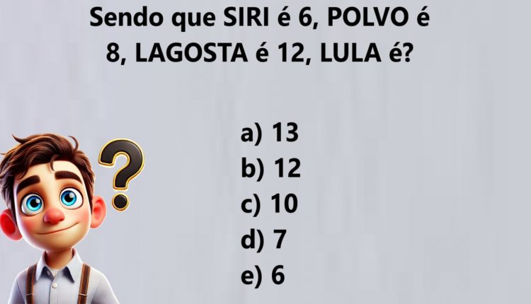 Teste Matemático: qual o número que representa "LULA"?