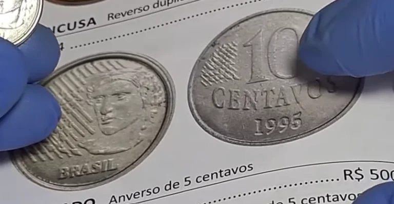 Moeda 10 centavos 1995 com anverso de 5 centavos