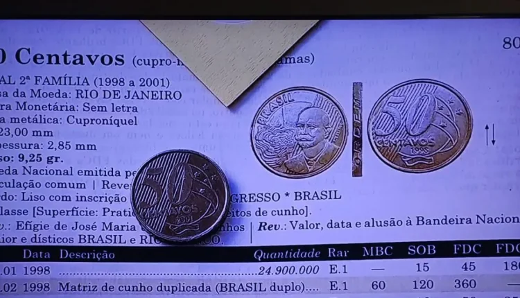 Valor da moeda de centavos com Brasil Duplo