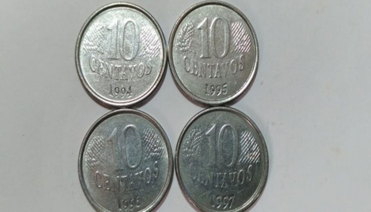 moedas de 10 centavos avaliadas em R$ 1.300