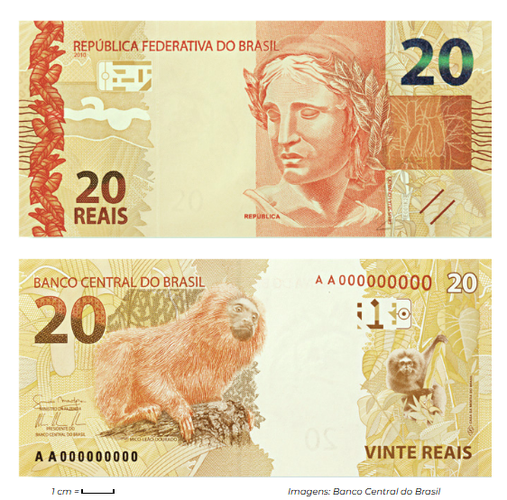 Cédula de 20 reais comum