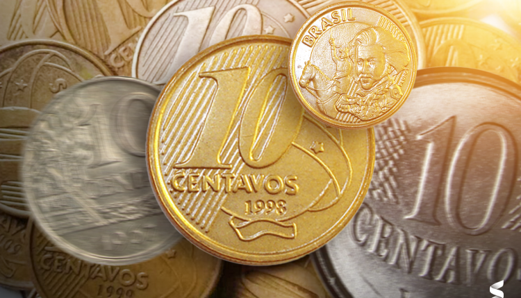 moedas de 10 centavos