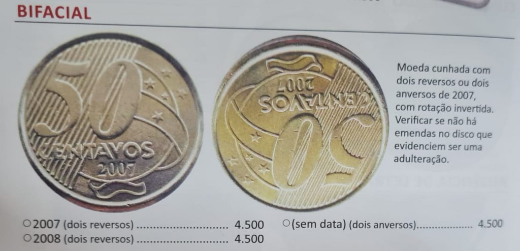 Moedas de 50 centavos bifaciais