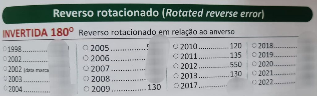 Valor das moedas de 1 real com reverso invertido