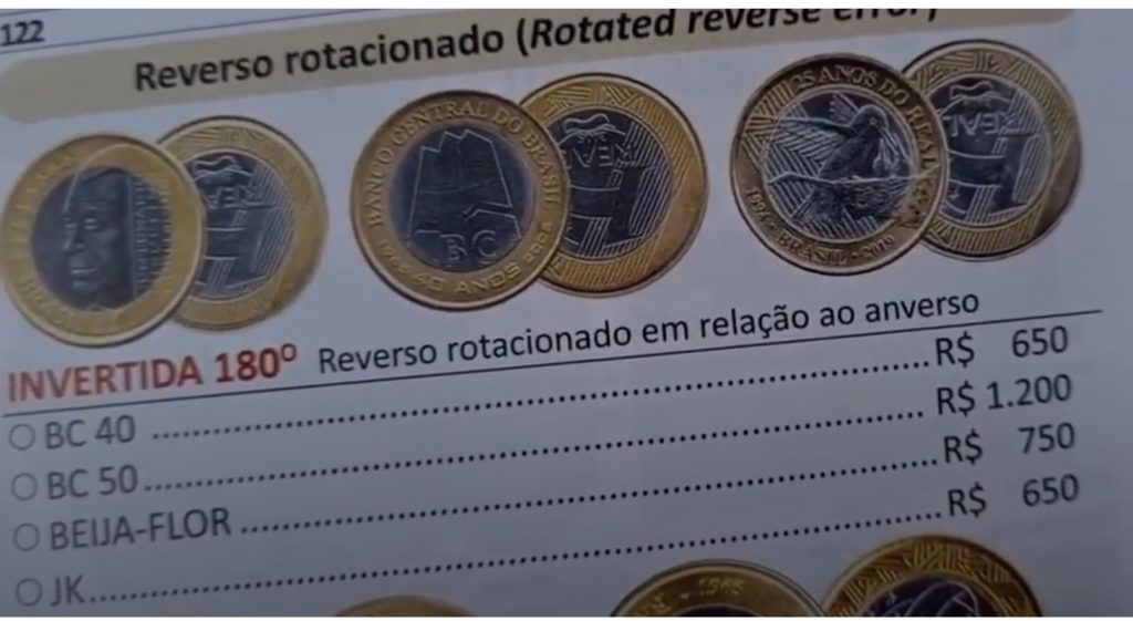 Valor das moedas comemorativas com reverso invertido em 2021