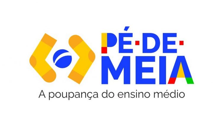 Logotipo do programa Pé-de-Meia, incentivo financeiro para estudantes do ensino médio.